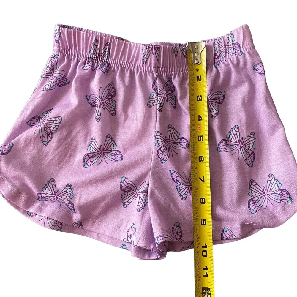 Girls Cuddl Duds Purple Butterfly Flame Resistant (sleep) Shorts NEW Sz S (6/6X)